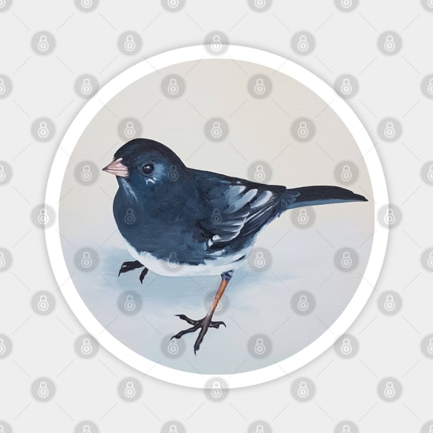 Dark-eyed Junco bird painting Magnet by EmilyBickell